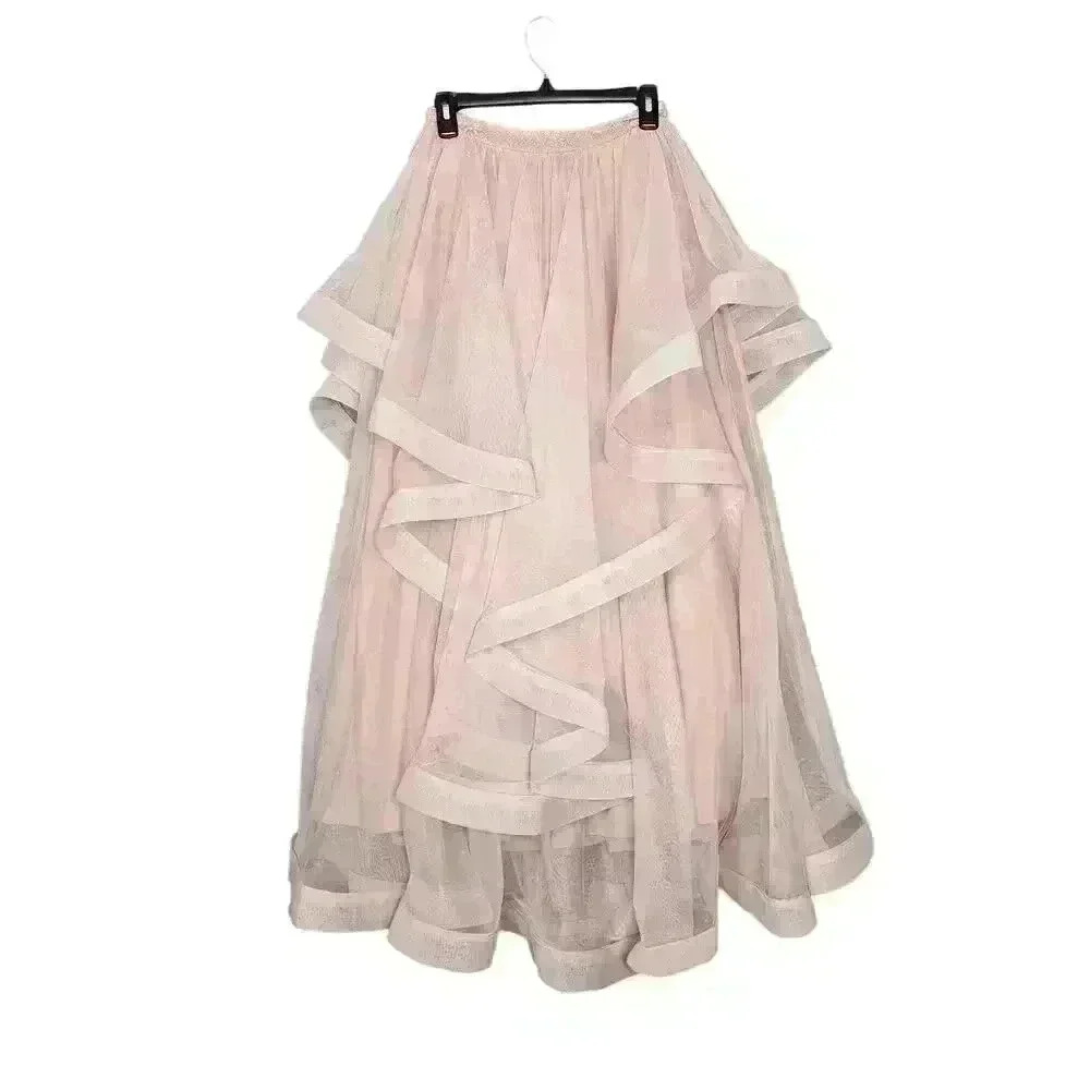 Speechless Blush Pink Ruffled Tulle Mini Skirt
